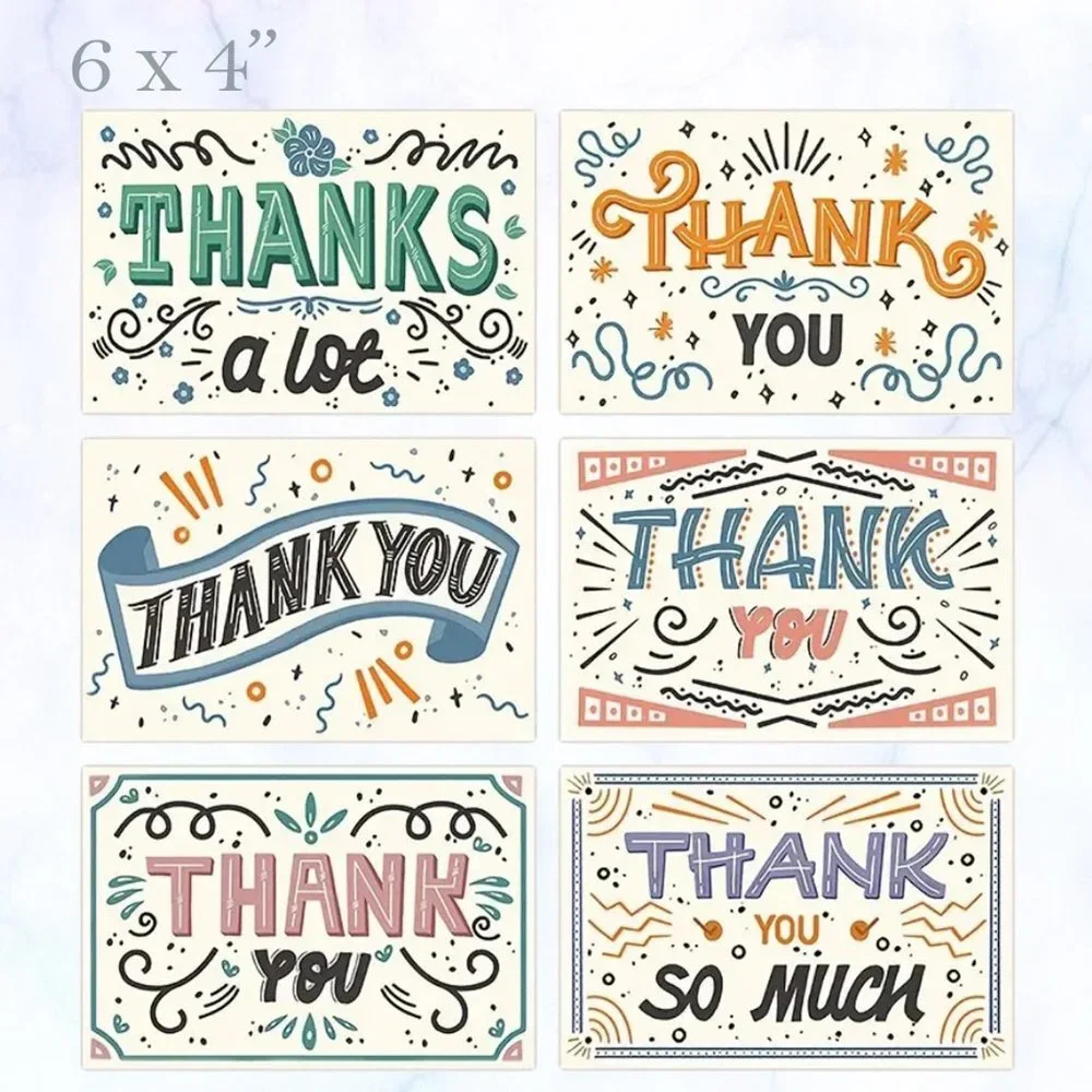 25 Thank You Cards 4x6 note cards pods cards
